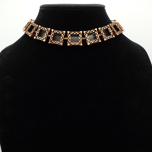 Pure Decadence Found in this stunning Renoir  “Ebony Lace” Copper Chocker - Picture 1 of 6